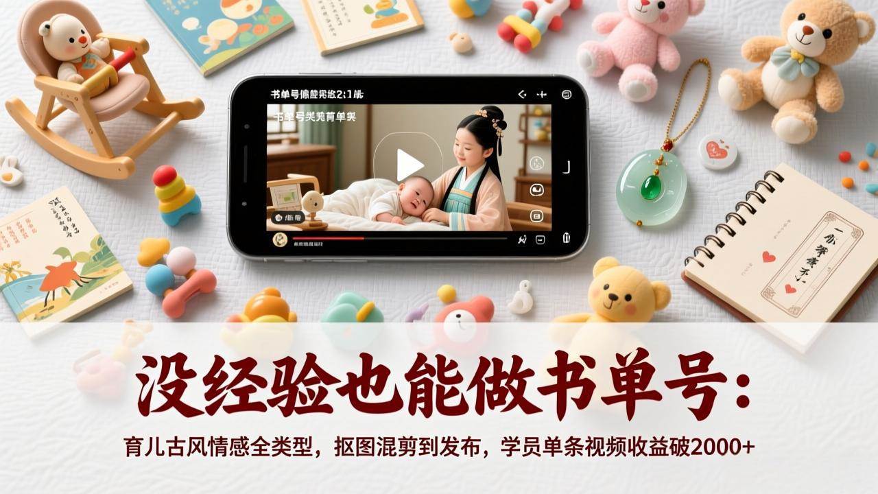 （17389期）没经验也能做书单号：育儿古风情感全类型，抠图混剪到发布，学员单条视频收益破2000+-财经探 | 免费网创项目与资源大全