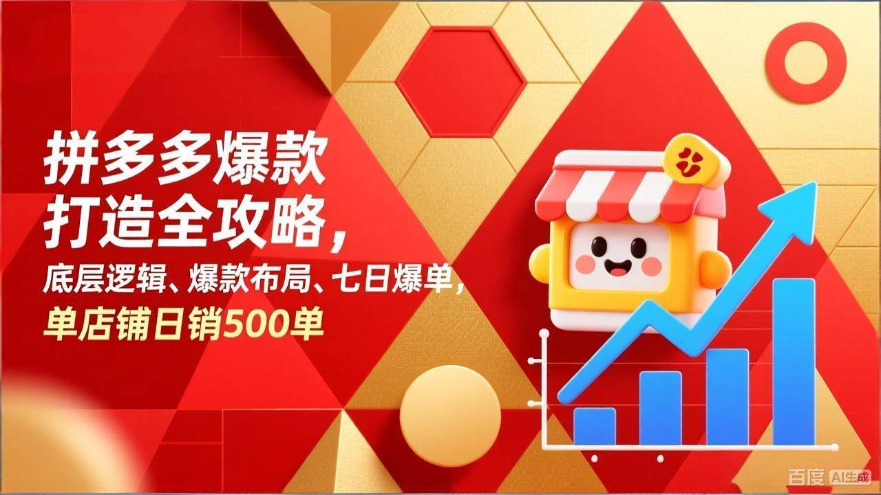 （17346期）拼多多爆款打造全攻略，底层逻辑、爆款布局、七日爆单，单店铺日销500单-财经探 | 免费网创项目与资源大全