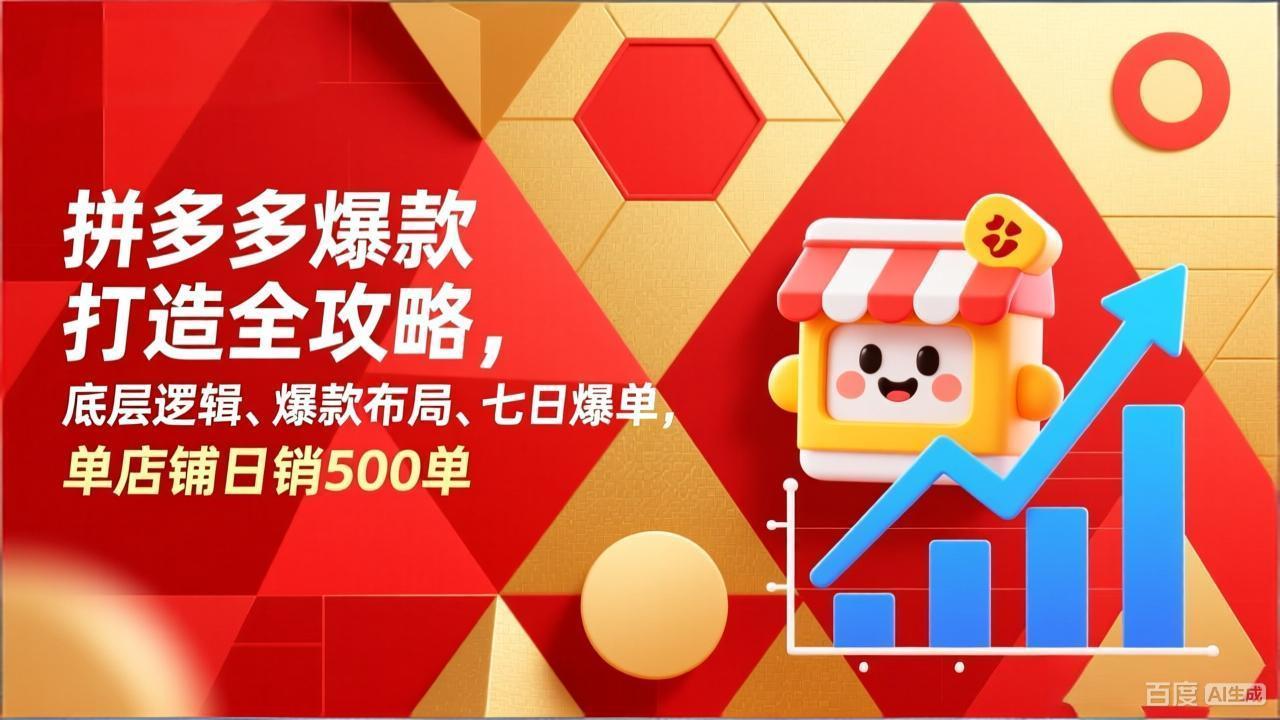 拼多多爆款打造全攻略，底层逻辑、爆款布局、七日爆单，单店铺日销500单-财经探 | 免费网创项目与资源大全