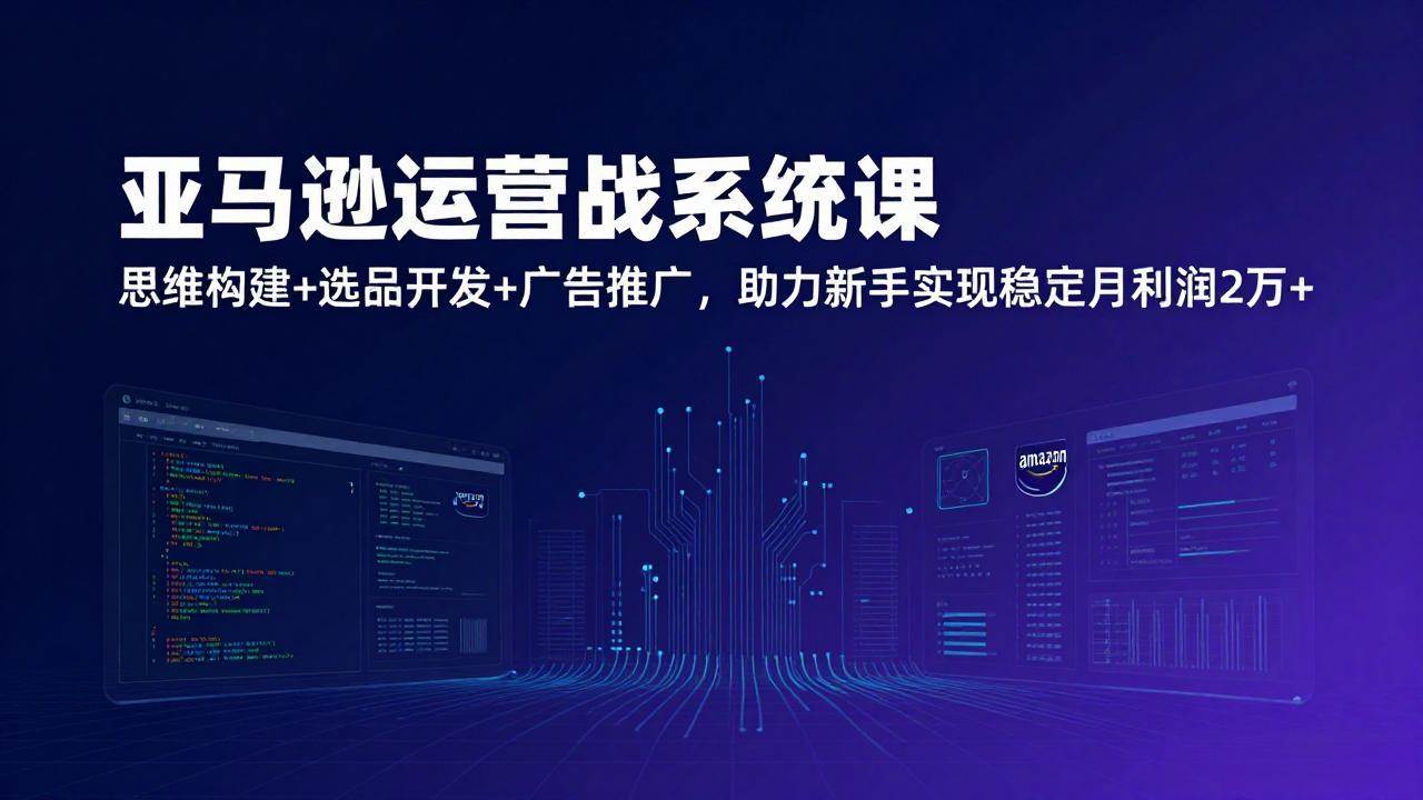 （17311期）亚马逊运营实战系统课，思维构建+选品开发+广告推广，助力新手实现稳定月利润2万+（更新）-财经探 | 免费网创项目与资源大全