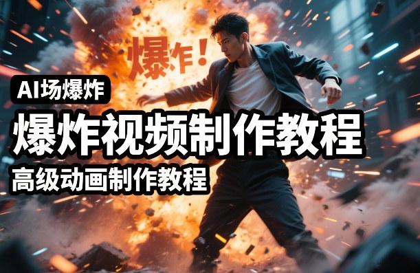 AI场景爆炸视频制作教程，利用人物实拍视频制作出高级的动画特效-财经探 | 免费网创项目与资源大全