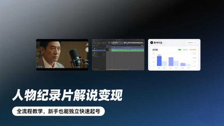 人物纪录片解说变现，全流程教学，新手也能独立快速起号-财经探 | 免费网创项目与资源大全