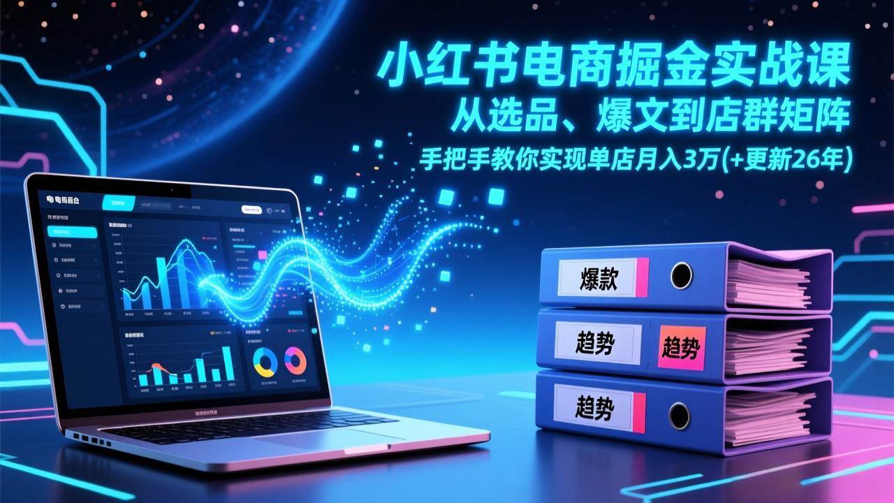 （17290期）小红书电商掘金实战课，从选品、爆文到店群矩阵，手把手教你实现单店月入3万+(更新26年)-财经探 | 免费网创项目与资源大全