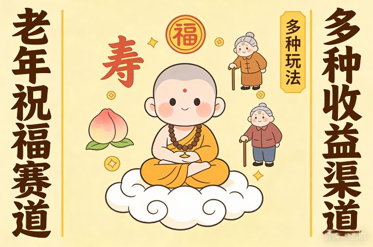 老年祝福赛道，漫画+小佛陀，多种玩法+多种收益渠道【附详细教程】-财经探 | 免费网创项目与资源大全