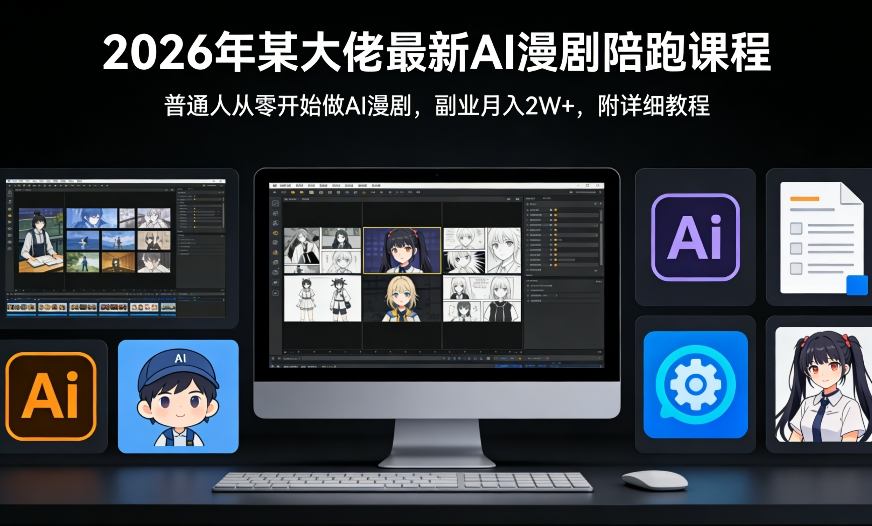 26年某大佬最新Ai漫剧陪跑课程，普通人从零开始做AI漫剧，副业月入2W+-财经探 | 免费网创项目与资源大全