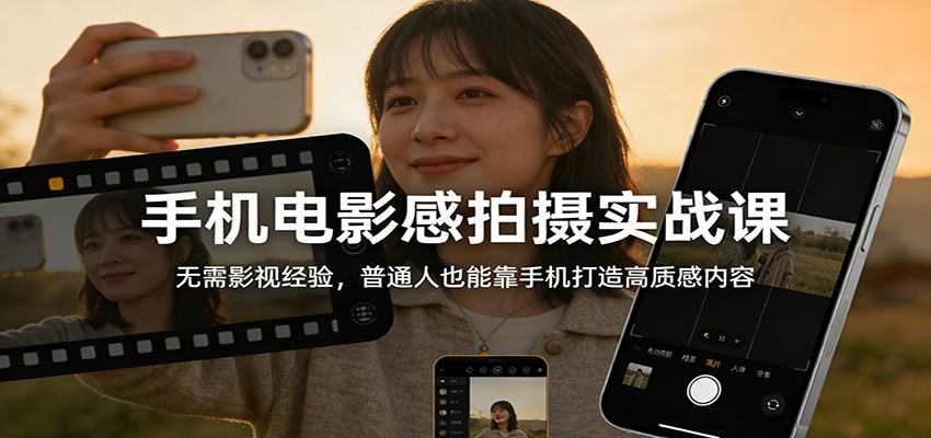 图片[1]-手机电影感拍摄实战课：无需影视经验，普通人也能靠手机打造高质感内容-财经探 | 免费网创项目与资源大全