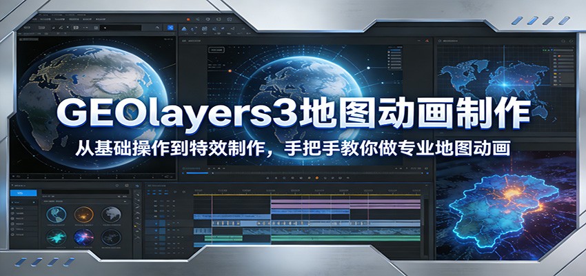 GEOlayers3地图动画制作：从基础操作到特效制作，手把手教你做专业地图动画-财经探 | 免费网创项目与资源大全