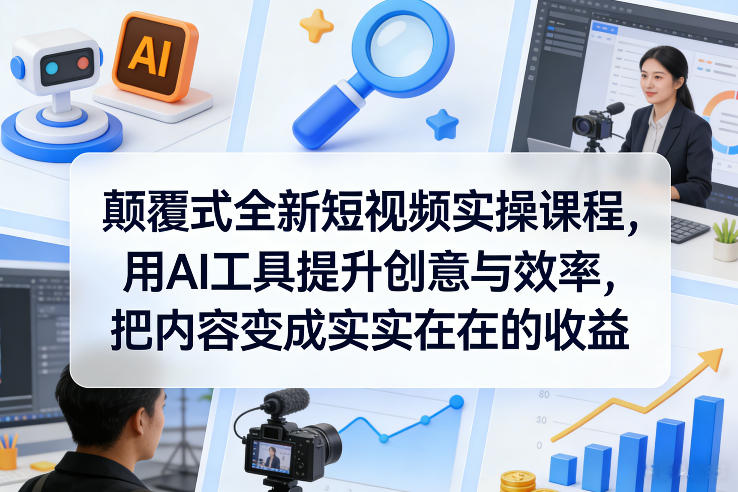 颠覆式全新短视频实操课程,用AI工具提升创意与效率,把内容变成实实在在的收益-财经探 | 免费网创项目与资源大全