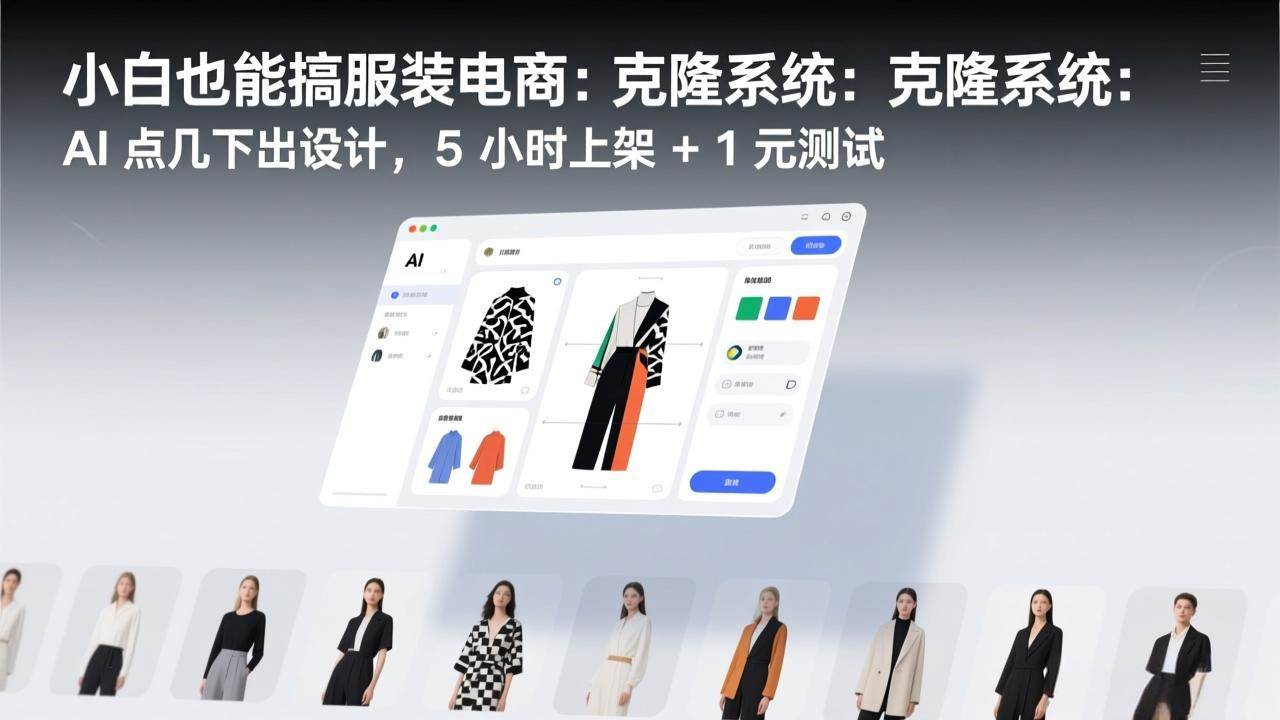 （17411期）小白也能搞服装电商：克隆系统：AI 点几下出设计，5 小时上架 + 1 元测试-财经探 | 免费网创项目与资源大全