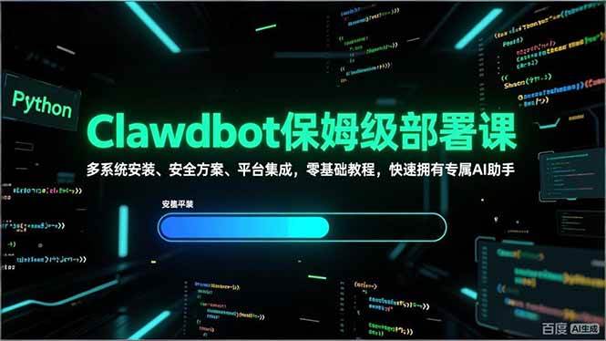 （17343期）Clawdbot保姆级部署课，多系统安装、安全方案、平台集成，零基础教程，快速拥有专属AI助手-财经探 | 免费网创项目与资源大全