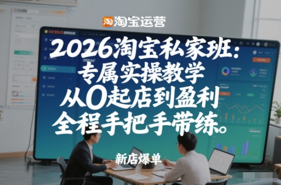 2026淘宝私家班：专属实操教学，从0起店到盈利，全程手把手带练（更新）-财经探 | 免费网创项目与资源大全