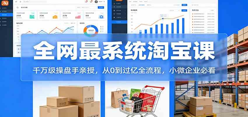淘宝天猫系统课：千万级操盘手亲授，从0到过亿全流程，小微企业必看-财经探 | 免费网创项目与资源大全