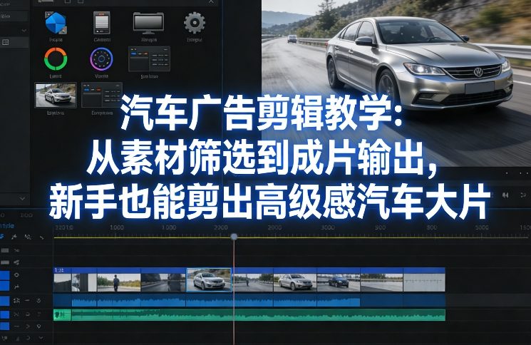 汽车广告剪辑教学：从素材筛选到成片输出，新手也能剪出高级感汽车大片-财经探 | 免费网创项目与资源大全
