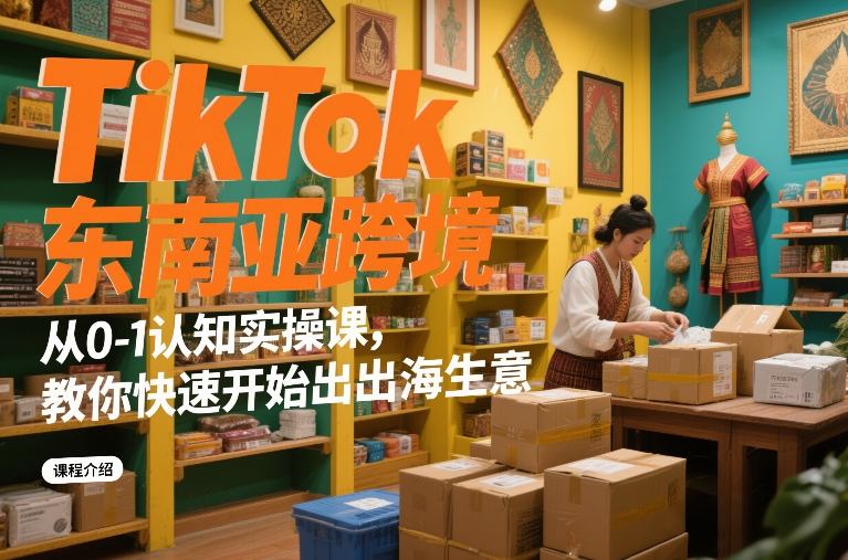 TikTok东南亚跨境从0-1认知实操课，教你快速开始出海生意-六创网