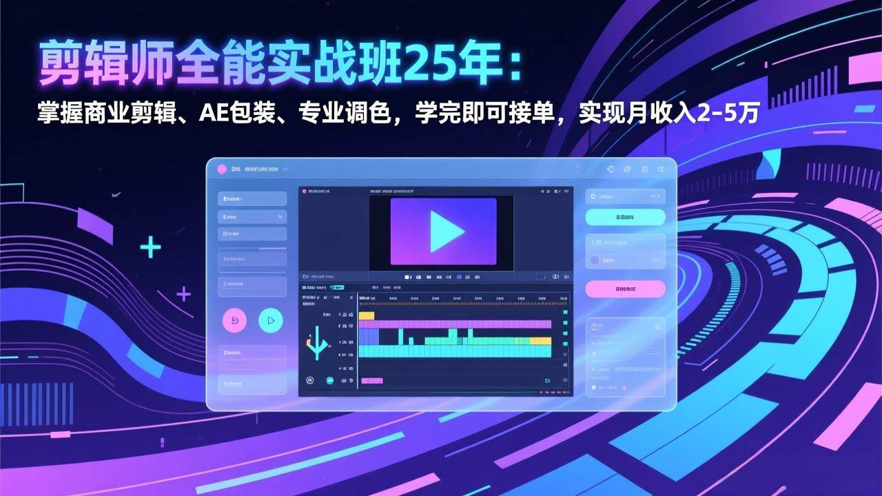 （17294期）剪辑师全能实战班25年：掌握商业剪辑、AE包装、专业调色，学完即可接单，实现月收入2-5万-财经探 | 免费网创项目与资源大全