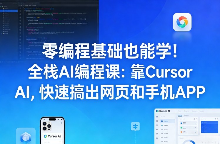 零编程基础也能学！全栈AI编程课：靠Cursor AI，快速搞出网页和手机APP-财经探 | 免费网创项目与资源大全