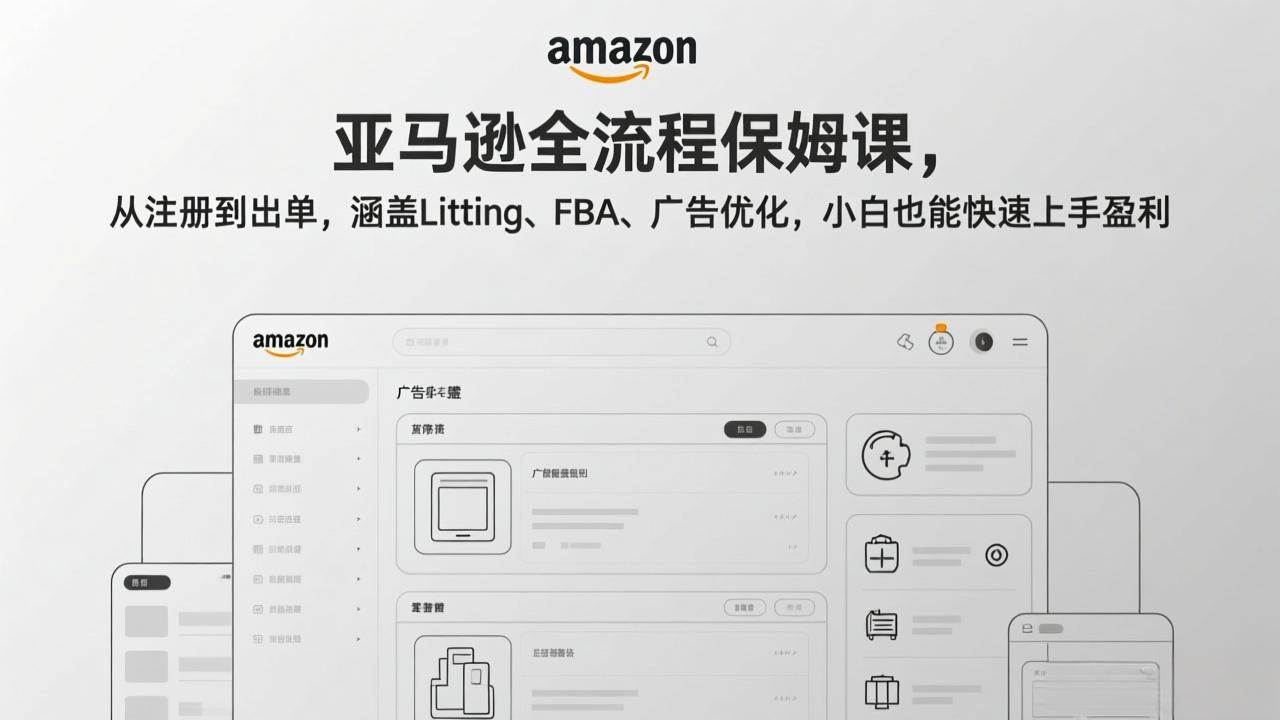 （17293期）亚马逊全流程保姆课，从注册到出单，涵盖Listing、FBA、广告优化，小白也能快速上手盈利-财经探 | 免费网创项目与资源大全
