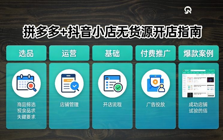 拼多多+抖音小店无货源开店，包括：选品、运营、基础、付费推广、爆款案例等(更新26年2月)-财经探 | 免费网创项目与资源大全