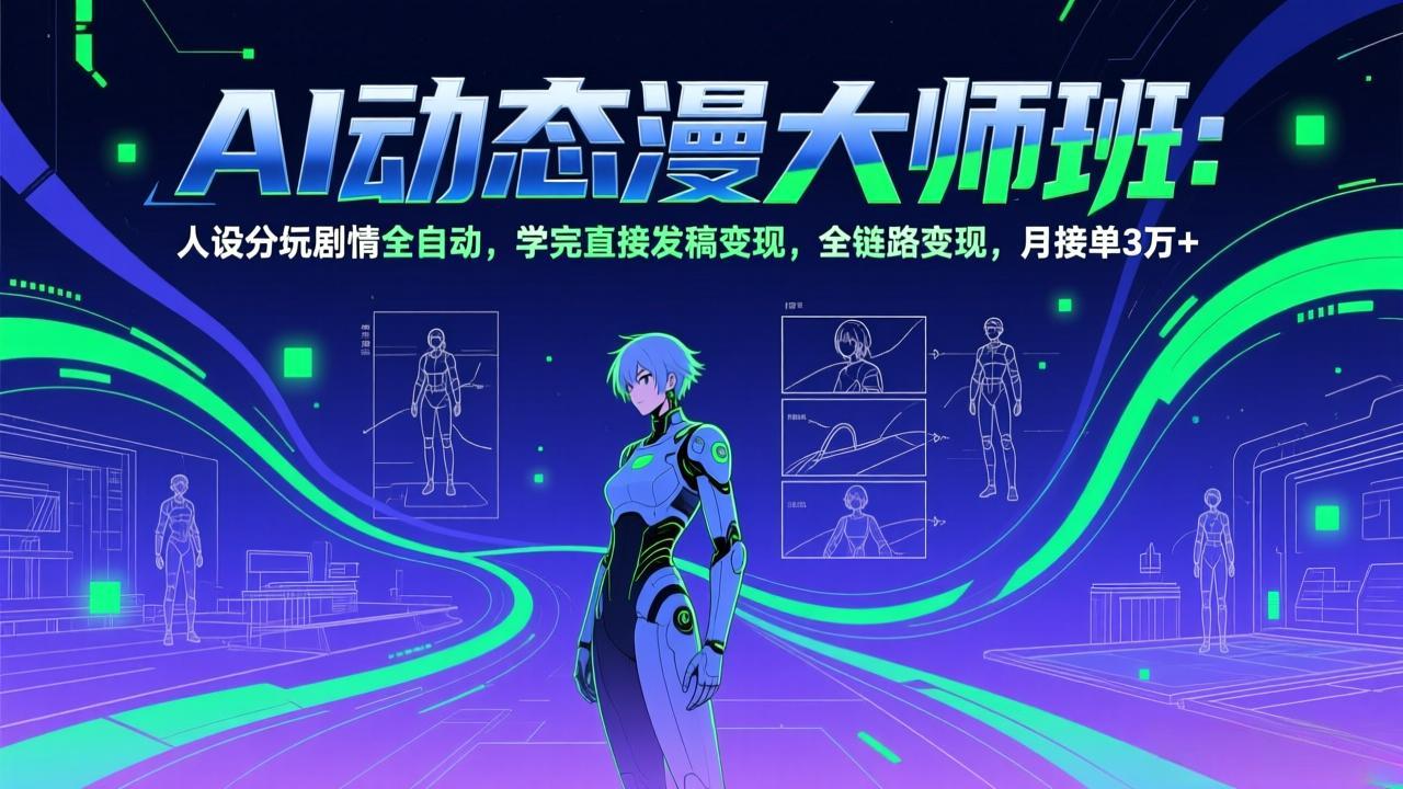 AI动态漫剧大师班:人设分镜剧情全自动,学完直接发稿变现,全链路变现,月接单3万+-财经探 | 免费网创项目与资源大全