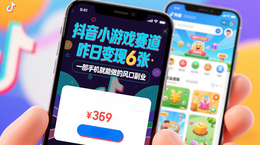 抖音小游戏赛道，昨日变现600+，零基础一部手机就能做的风口副业【揭秘】-六创网