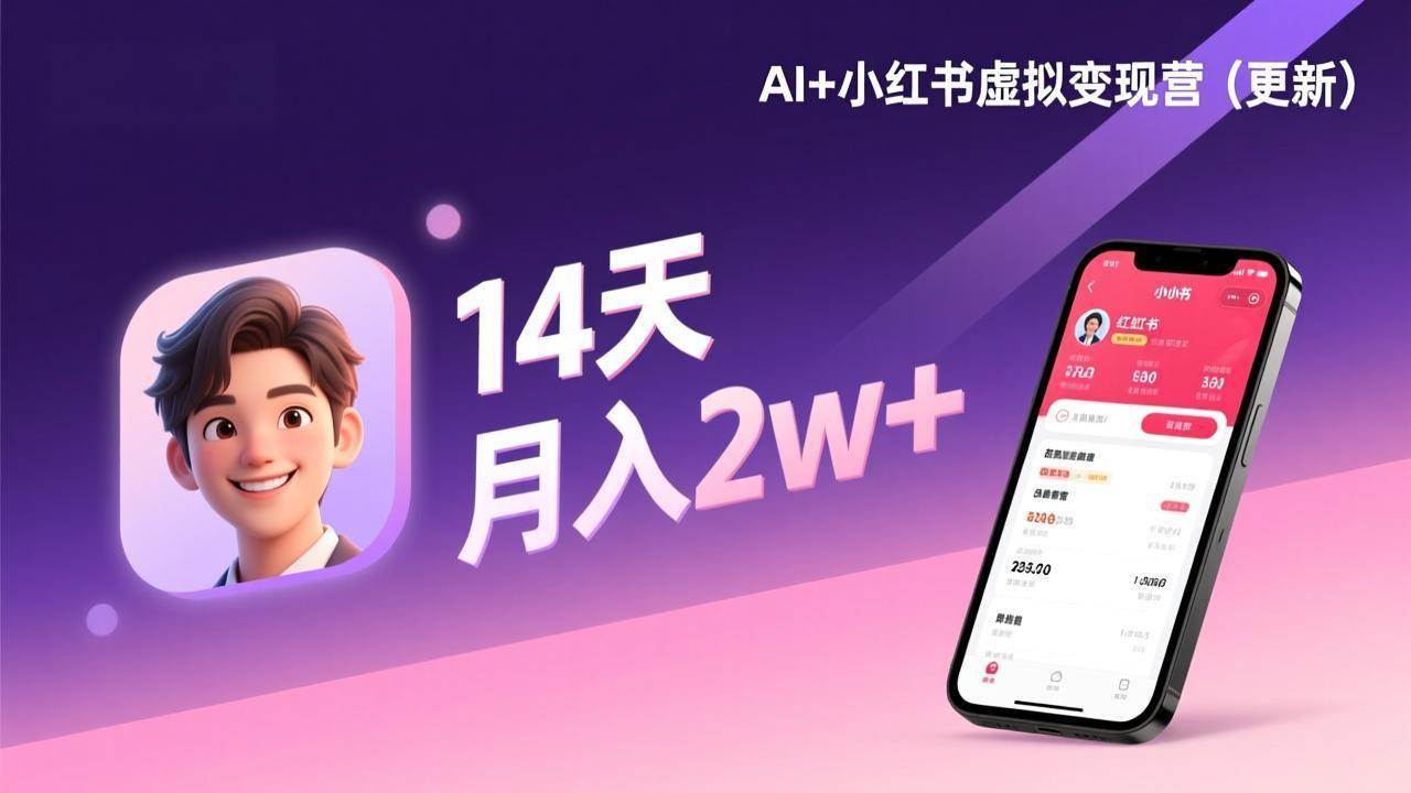 (17275期)AI+小红书虚拟变现营(更新),14天掌握选品、笔记、成交,打造自动化月入2w+事业-财经探 | 免费网创项目与资源大全