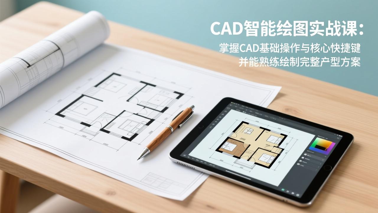 CAD智能绘图实战课：掌握CAD基础操作与核心快捷键，并能熟练绘制完整户型方案-财经探 | 免费网创项目与资源大全