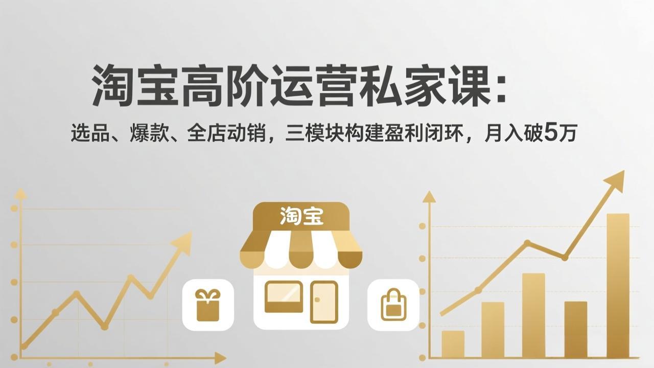 淘宝高阶运营私家课：选品、爆款、全店动销，三模块构建盈利闭环，月入破5万(更新26年2月-财经探 | 免费网创项目与资源大全