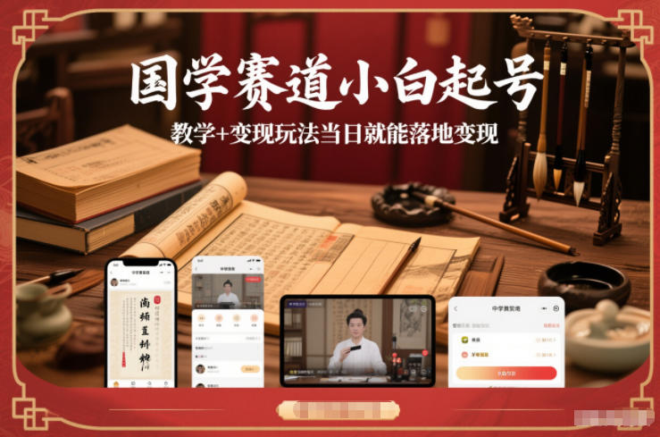 国学赛道小白起号教学+变现玩法当日就能落地变现-六创网