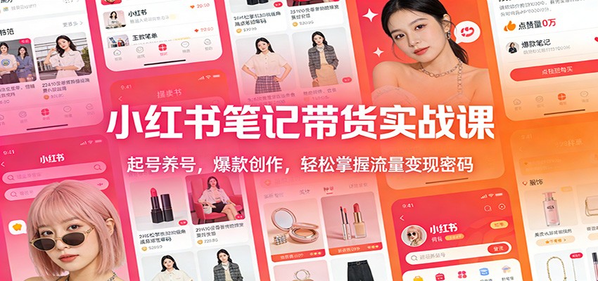 小红书笔记带货实战课:起号养号,爆款创作,轻松掌握流量变现密码-六创网