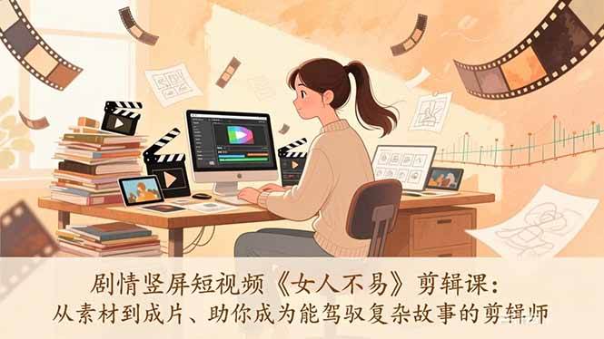 （17305期）剧情竖屏短视频《女人不易》剪辑课：从素材到成片、助你成为能驾驭复杂故事的剪辑师-财经探 | 免费网创项目与资源大全