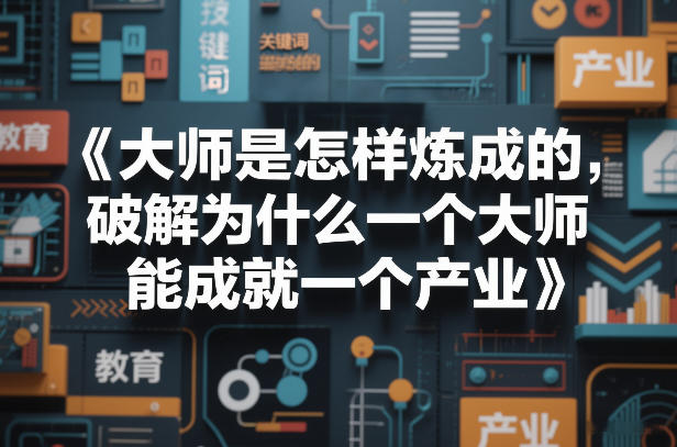 大师是怎样炼成的，破解为什么一个大师，能成就一个产业【电子书】-财经探 | 免费网创项目与资源大全