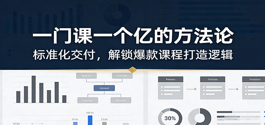 一门课一个亿的方法论：标准化交付，解锁爆款课程打造逻辑-财经探 | 免费网创项目与资源大全