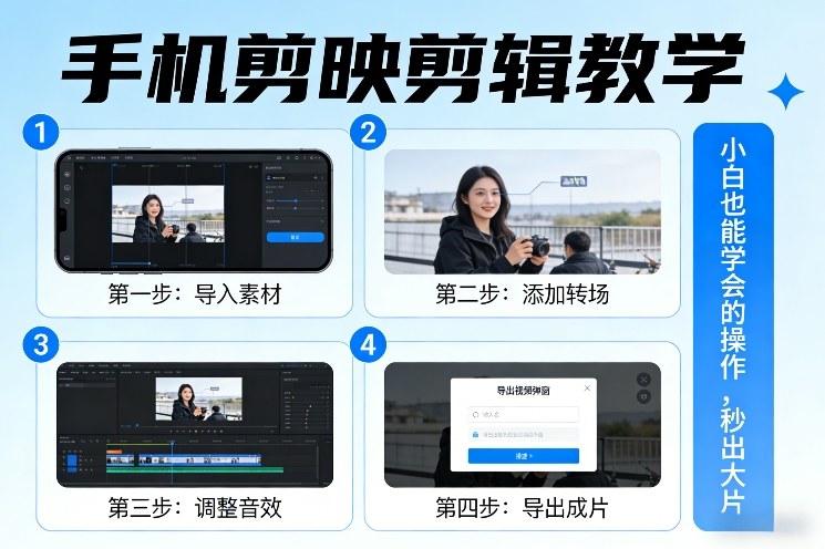 手机剪映剪辑教学，小白也能学会的操作，秒出大片-财经探 | 免费网创项目与资源大全