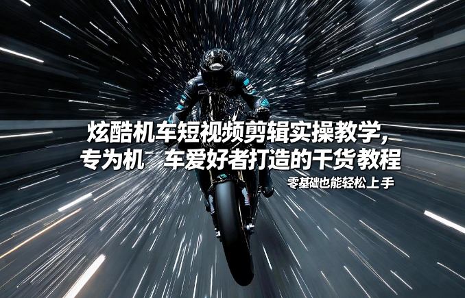 炫酷机车短视频剪辑实操教学，专为机车爱好者打造的干货教程，零基础也能轻松上手-财经探 | 免费网创项目与资源大全