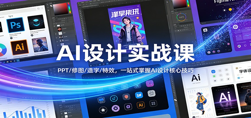 AI设计实战课:PPT/修图/造字/特效,一站式掌握AI设计核心技巧-财经探 | 免费网创项目与资源大全