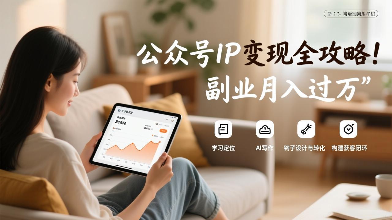 公众号IP变现全攻略,学习定位、AI写作、钩子设计与转化,构建获客闭环,副业月入过万-财经探 | 免费网创项目与资源大全