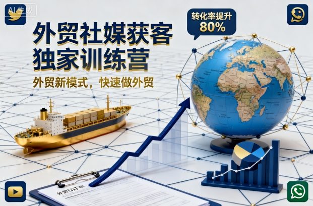 外贸社媒获客独家训练营,外贸新模式,快速做外贸(更新26年2月)-财经探 | 免费网创项目与资源大全